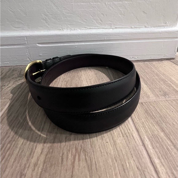 COACH Leather Belt Brass Buckle Women's 1" Wide Size Large Classic 90s Era Vibe - Picture 8 of 11